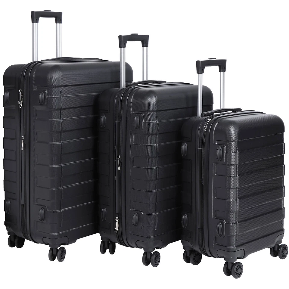 3PCS Luggage Set 4-Wheel Suitcase Hardside Spinner Lightweight