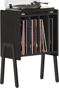Record Player Stand Storage Table - End Table with Vinyl Holder Display Shelf - Picture 1 of 8