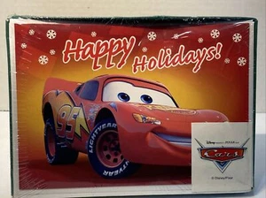 Disney Pixar 10 Christmas Cards Lightning McQueen Holiday Cards Sealed Free Ship - Picture 1 of 1