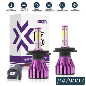 H4 LED Headlight Conversion Kit Bulbs 1200W 380000LM 6000K Hi/Lo Beam 6000K - Picture 1 of 12