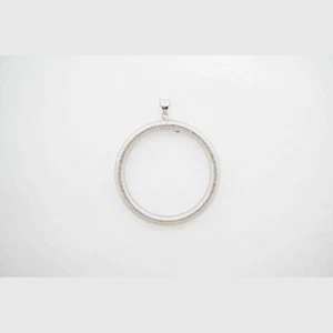 Ciondolo pendente in oro bianco 14 kt gioielli per donna ragazza - Foto 1 di 8