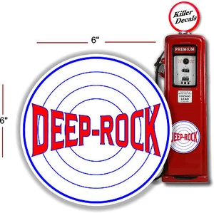 6" DEEP ROCK TARGET GASOLINA BOMBA GAS CALCOMANÍA TANQUE ACEITE - Imagen 1 de 1