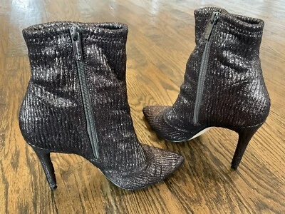 Jessica Simpson Laira Botines Metálicos Marrón Brillante Moda Cremallera Para Mujer EE. UU. 7 Foto 1 de 4