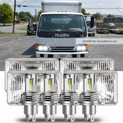 4set 4x6'' LED Headlights Hi/Lo Beam Headlamp For Isuzu NQR NPR NPR-HD FTR Foto 1 de 4