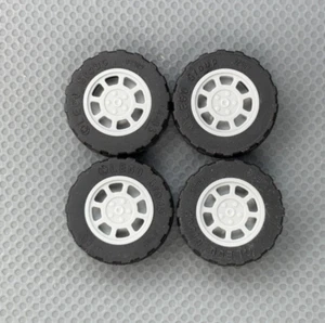 LEGO Light Bluish Gray Wheels 8 Spokes 11mm x 6mm & 17.5x6 Tires 93593c02 (x4) - Picture 1 of 6