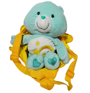 Vtg Care Bears Wish Bear Star Blue Carrypack Buddy Backpack Plush 2003 - Picture 1 of 12