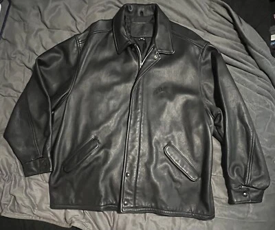 Chaqueta de Cuero Jack Daniels Old Nº 7 Cremallera Completa Negra Para Hombre Talla XXL Foto 1 de 4