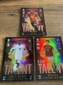 ALL 3 Raw Talent LIMITED EDITION Cards Match Attax UEFA Euro 2024 - Picture 1 of 1
