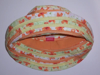 SOMBRERO GYMBOREE NIÑAS DE COLECCIÓN "CAMPOS DE FLORES SILVESTRES" 6-18mth... verde floral... etiqueta 2004 Foto 1 de 4