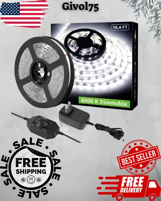 Las mejores luces de tocador regulables blancas con tira de lepra de 16,4 pies súper brillantes Foto 1 de 4