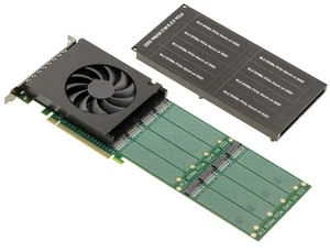 Carte PCIe 4.0 x16 pour 8 SSD M.2 NVMe CHIPSET Broadcom PEX88048 - Afbeelding 1 van 5