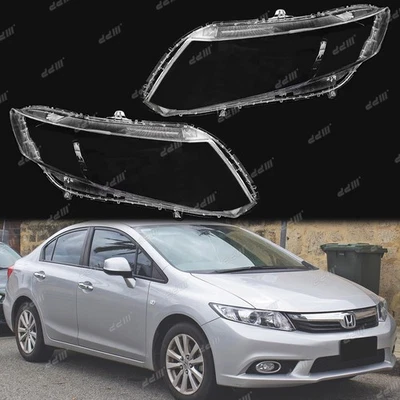 1 Pair Headlight Lamp Lens Cover Fit For Honda Civic Sedan FB2 FB3 2012-2015 - image 1 of 4