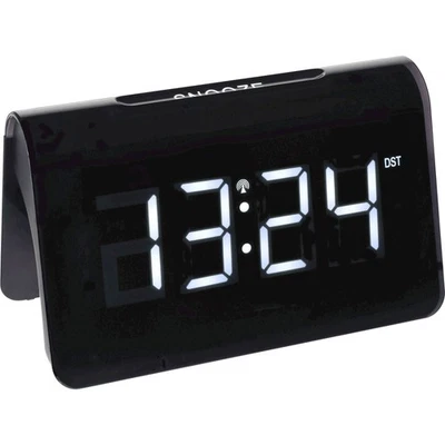 TFA Dostmann 60.2543.02 Funk Wecker Schwarz Alarmzeiten 1  Großes Display - Bild 1 von 4