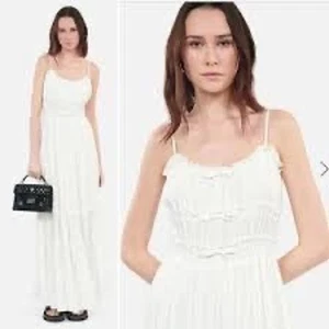 The Kooples- NWT- Shirred Bow Maxi Dress White Sz:3 (L)Ret$325 *Boho/Western* - Picture 1 of 8