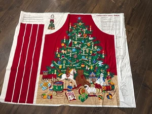 Vintage Cut And Sew VIP Cranston Christmas Tree Fabric Panel Apron - Picture 1 of 6