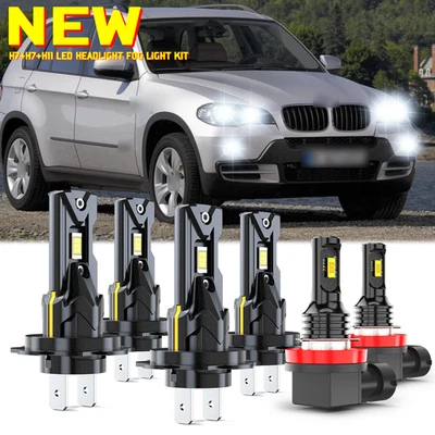 For BMW X1 Sport Utility 4-Door 2010-2019 LED Headlight High Low Fog Light Bulbs - Image 1 of 4