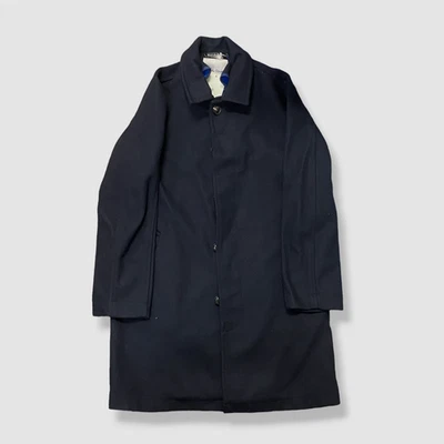 $499 Hardy Amies мужской синий шерсти двубортный куртка Тренч 38 - Изображение 1 из 2