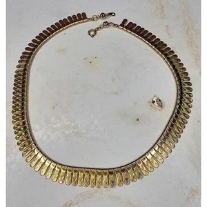 GORGEOUS Vintage Gold Tone Cleopatra Collar Necklace 16"L - Picture 1 of 7