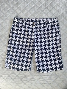 Loudmouth Hahnentrittmuster Bermuda Golfshorts Damengröße 6 schwarz weiß - Bild 1 von 15
