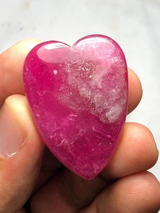 Rubellite Heart Tourmaline Cabochon 80 ct - Large Gemstone for Statement Jewelry - Picture 1 of 6