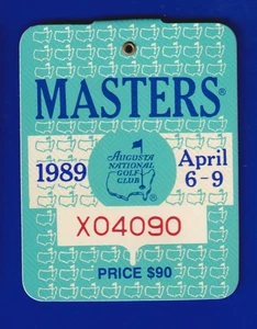 1989 Masters Badge Augusta National Golf Club Nick Faldo Champion - Picture 1 of 2