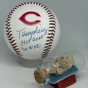 Tony Perez signed Reds Team Stitch Logo Baseball JSA COA Inscribed HOF WSC A3871 - Picture 1 of 1