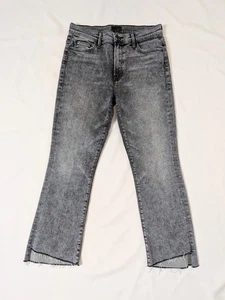 MOTHER JEANS Womens 29 The Insider Crop Step Fray Train Stops Gray - Picture 1 of 6