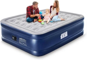 Queen Luftmatratze mit eingebauter Pumpe mit Aufblasen & Entleeren 18" erhöhter Komfort, - Bild 1 von 7