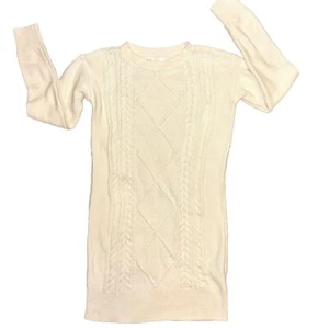 Gap Girls L Cream Cable Knit Sweater Dress Preppy Academia Gilmore Girl Holiday - Picture 1 of 10