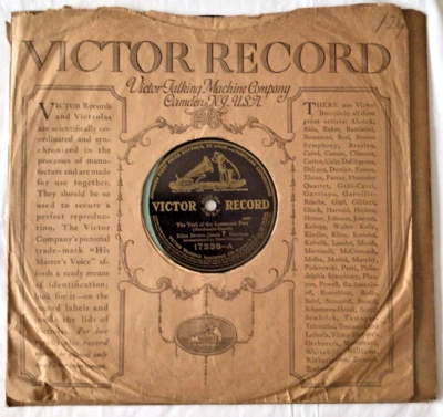 78 RPM "THE TRAIL OF THE LONESOME PINE" EDNA BROWN-JAMES F. HARRISON - 1913 - Image 1 of 4