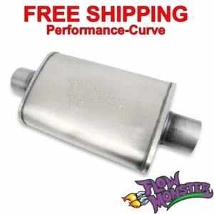 FlowMonster Stainless Performance Muffler 3" IN \ 3" OUT 11219-FM - Foto 1 di 8