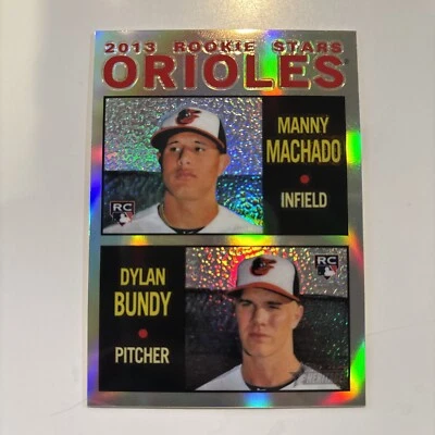 2013 Topps Heritage Chrome Manny Machado & Dylan Bundy HC94 Refractor /564 - Image 1 of 4