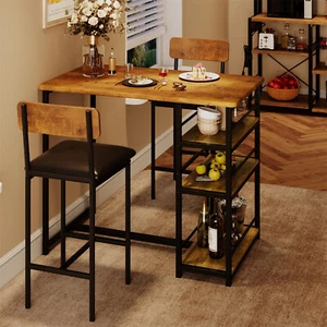 🔥Dining Table Set for 2 Bar Table and Chairs for 2 Upholstered Chairs Pub Table - Picture 1 of 8