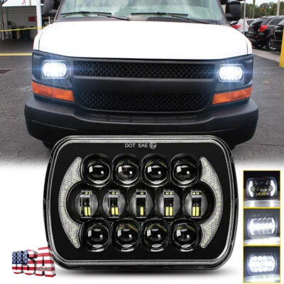 New 7X6" 5x7'' LED Headlight Square For Chevy Express Cargo Van 1500 2500 3500 - Image 1 of 4