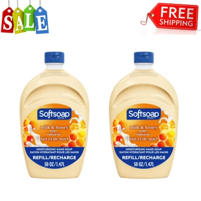 Softsoap Milk & Honey Scented, Liquid Hand Soap Refill, 50 Ounce ( Pack of 2 ) - Imagem 1 de 4