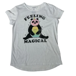Arizona Jean Co Girls Sz L 14 FEELING MAGICAL Unicorn Panda Tee - Picture 1 of 3