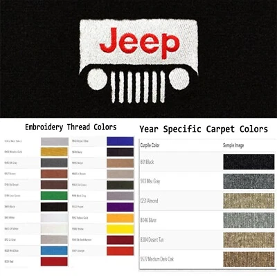 Tapetes Cutpile ACC 2014-2018 Jeep Wrangler Unlimited logotipo de faros Jeep 4 piezas Foto 1 de 4