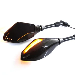 Motorcycle Side Mirror LED Amber Turn Signal For Honda CB650 Yamaha MT-07 MT-09 - Picture 1 of 10