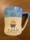 Edible Arrangements 2012 Floral Blue Two Tone Coffee Mug. Solid large capacity