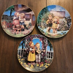 M J Hummel Plate Collection Little Companions Danbury Mint Set of 3 Limited Ed - Picture 1 of 10