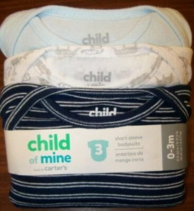Carter's Child Of Mine Short Sleeve Bodysuit 3 Piece Set Infant 0 / 3 Months NWT - Picture 1 of 1