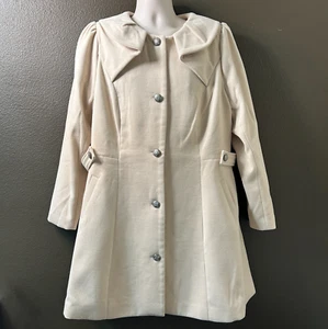 CITY CHIC Womans Princess Coat Buff Beige Button Up Winter NEW Size 18 3726 - Picture 1 of 13