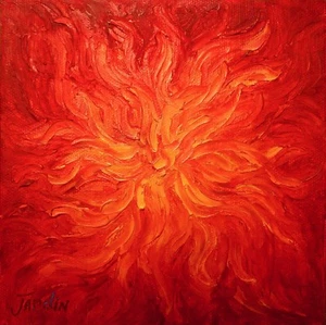 Pintura al óleo original abstracta contemporánea de 6x6" #8yET402542JE5E - Imagen 1 de 4