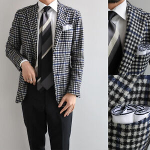 Men's Plaid Suit Jacket Fashion Jacket Business Wedding Banquet Custom