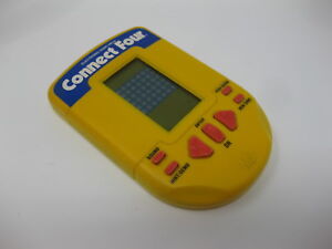 Hasbro 1995 Connect Four - Yellow Handheld Electronic Game TESTED 