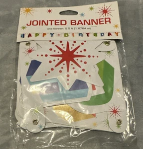 Happy Birthday Banner 5 Feet Party Decorations 90s Vibe Fun Boho Vintage 80s - Picture 1 of 6