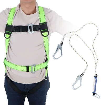 Safety Harness Fall Protection Kit w/Shock Absorbing Lanyard Updated Waist Paded - Image 1 of 4