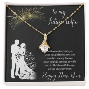 To My Future Wife / Sparkling Cubic Zirconia Necklace / New Year Gift - Picture 1 of 14