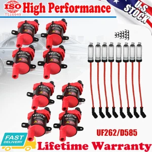 8 Round Ignition Coil and Spark Plug Wire For GMC Chevy Silverado 1500 6.0L 5.3L - Picture 1 of 12