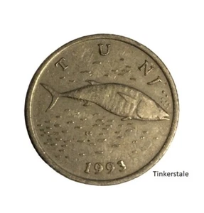 2 Kune Croatia Coin 1993 - Running Marten Tuna Kuzma Kovačić Design Nickel Brass - Picture 1 of 6